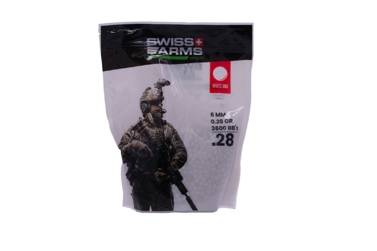 SWISS ARMS White BBs 0.28g 1kg Bag /C12