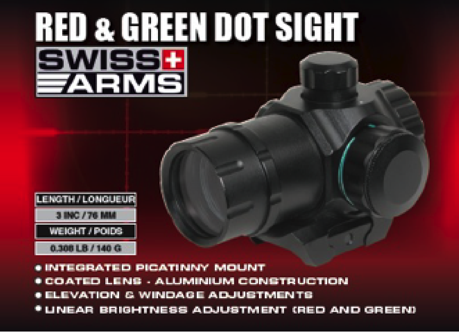 SWISS ARMS Red/Green Red Dot Compact adjustable intensity /C30