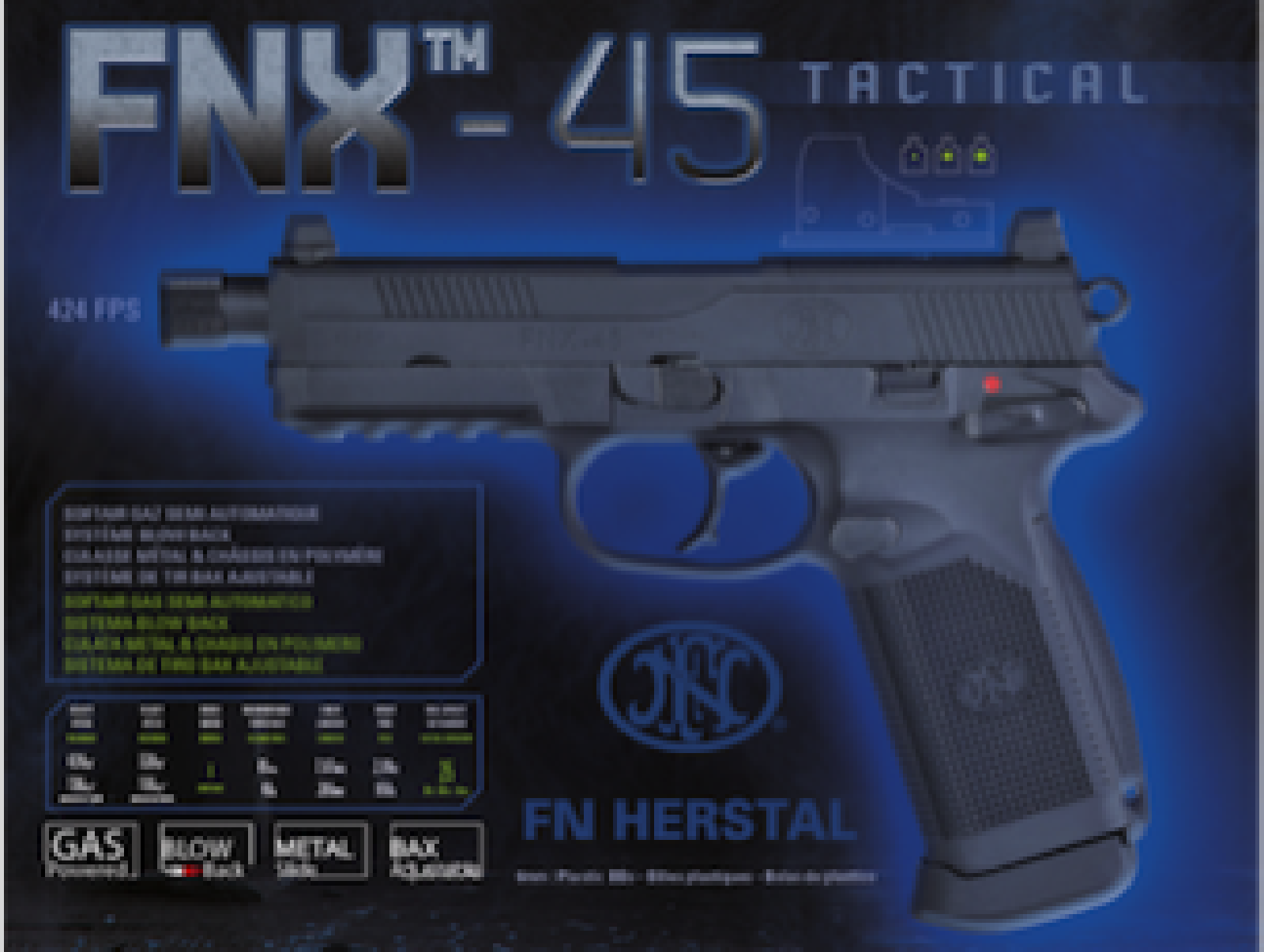 FN FNX-45 Tactical GBB Gas Black 25BBs 1J /C12