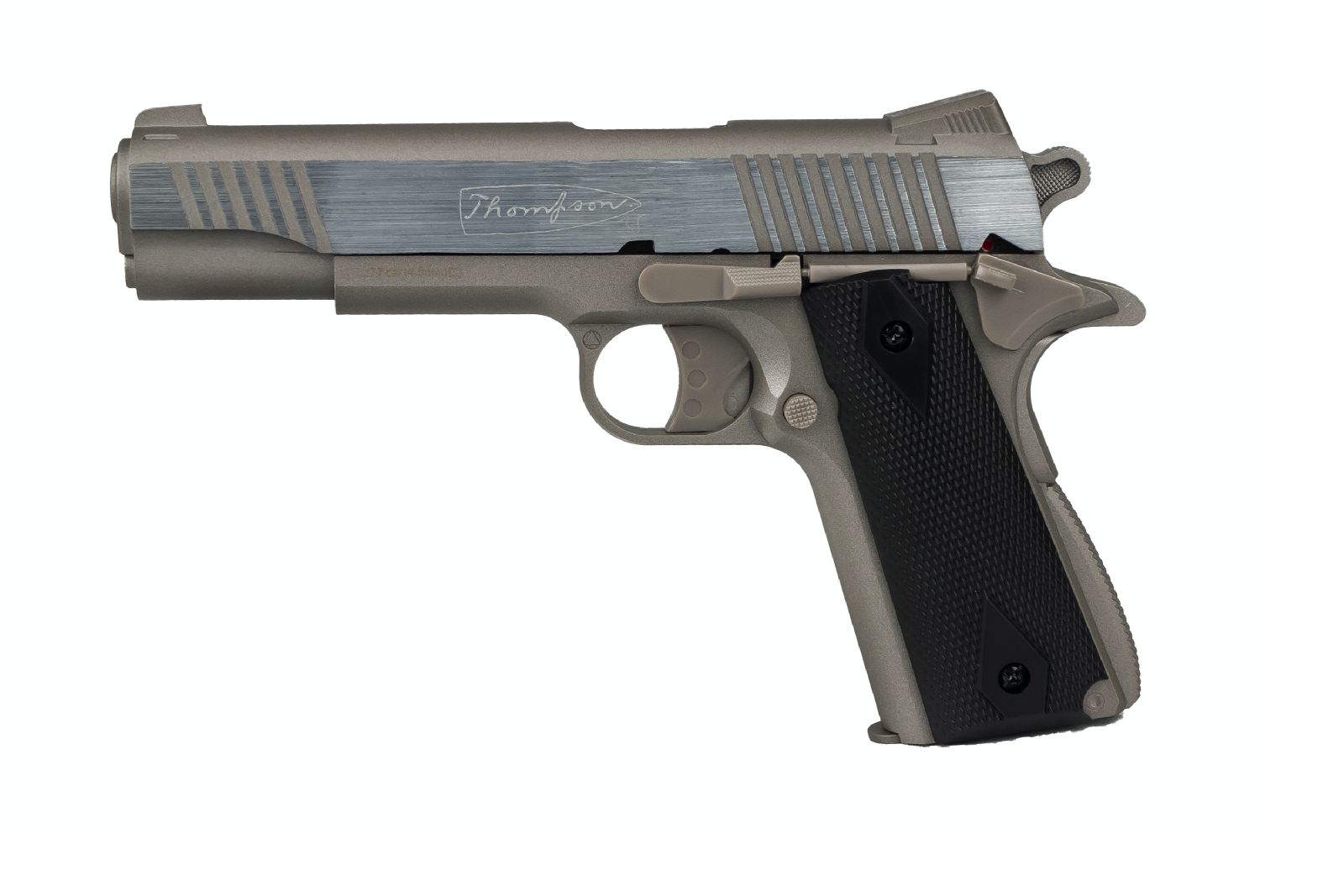 1911 Thompson Silver 2X6 pellets gun Metal slide 4,5mm CO2 NBB E=3J Max