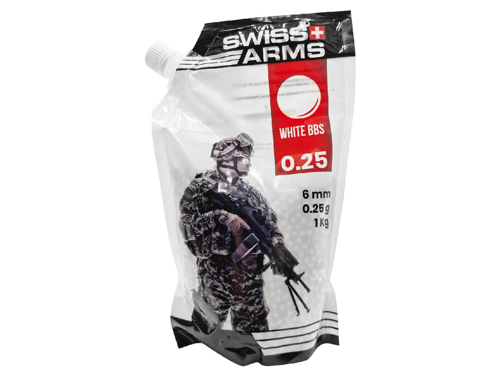 White BBs Swiss Arms 0.25g - 1kg bag  Réf. : KA-BB-02-WH